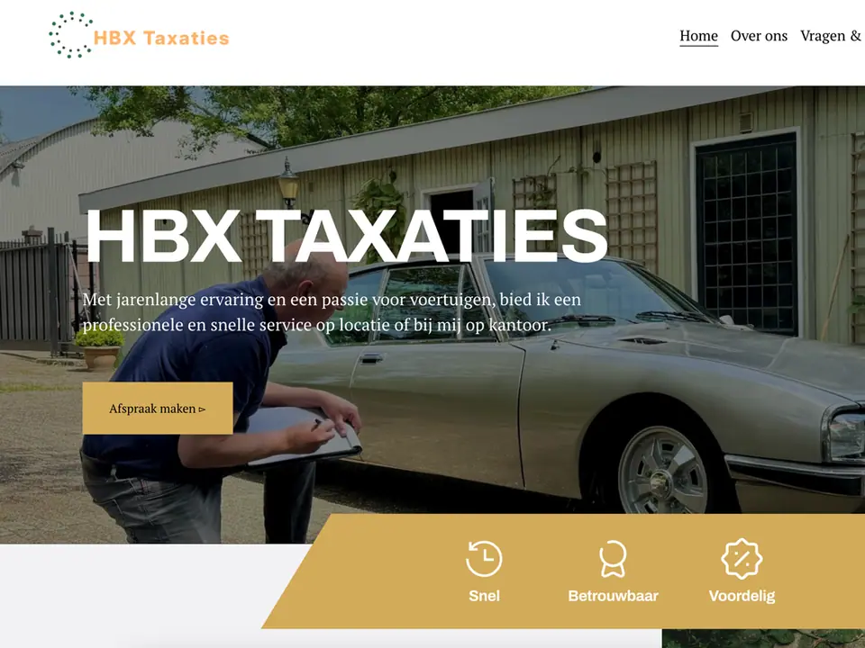 HBX Taxaties: website in squarespace