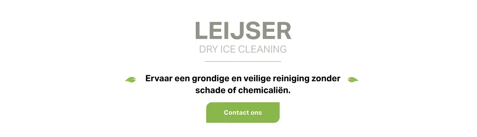 Leijser Dry Ice Cleaning: de nieuwe website in squarespace