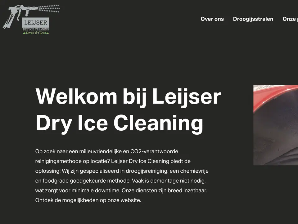 Leijser Dry Ice Cleaning: website in squarespace