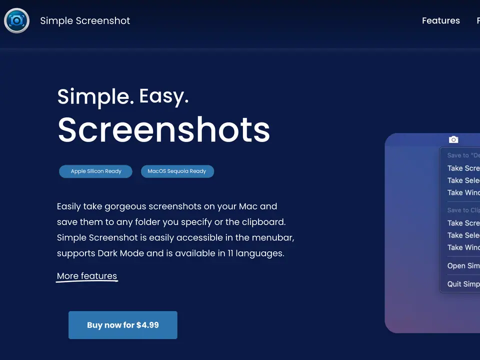 Simple Screenshot: website in squarespace