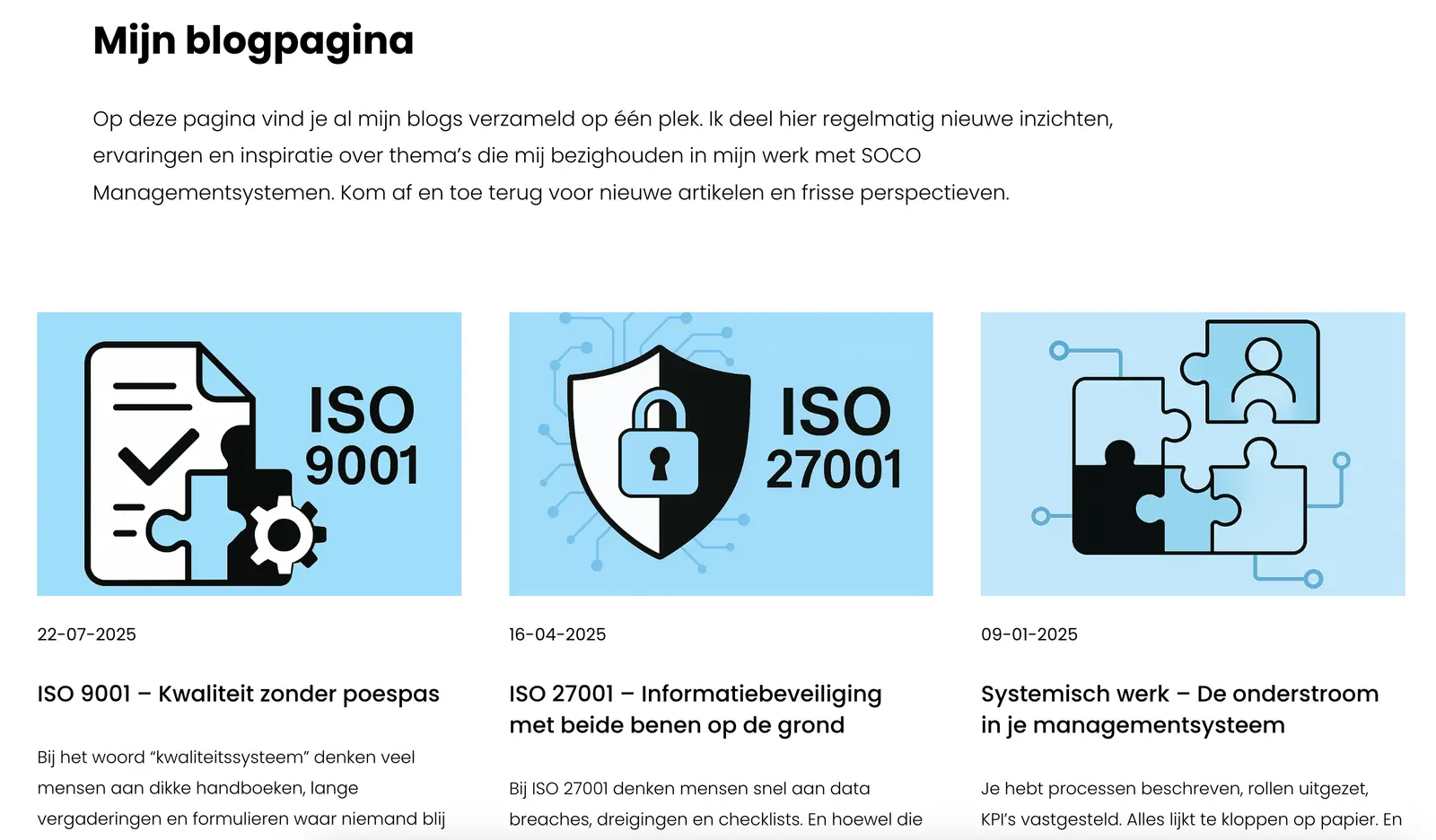SOCO: detail van de website en huisstijl in squarespace
