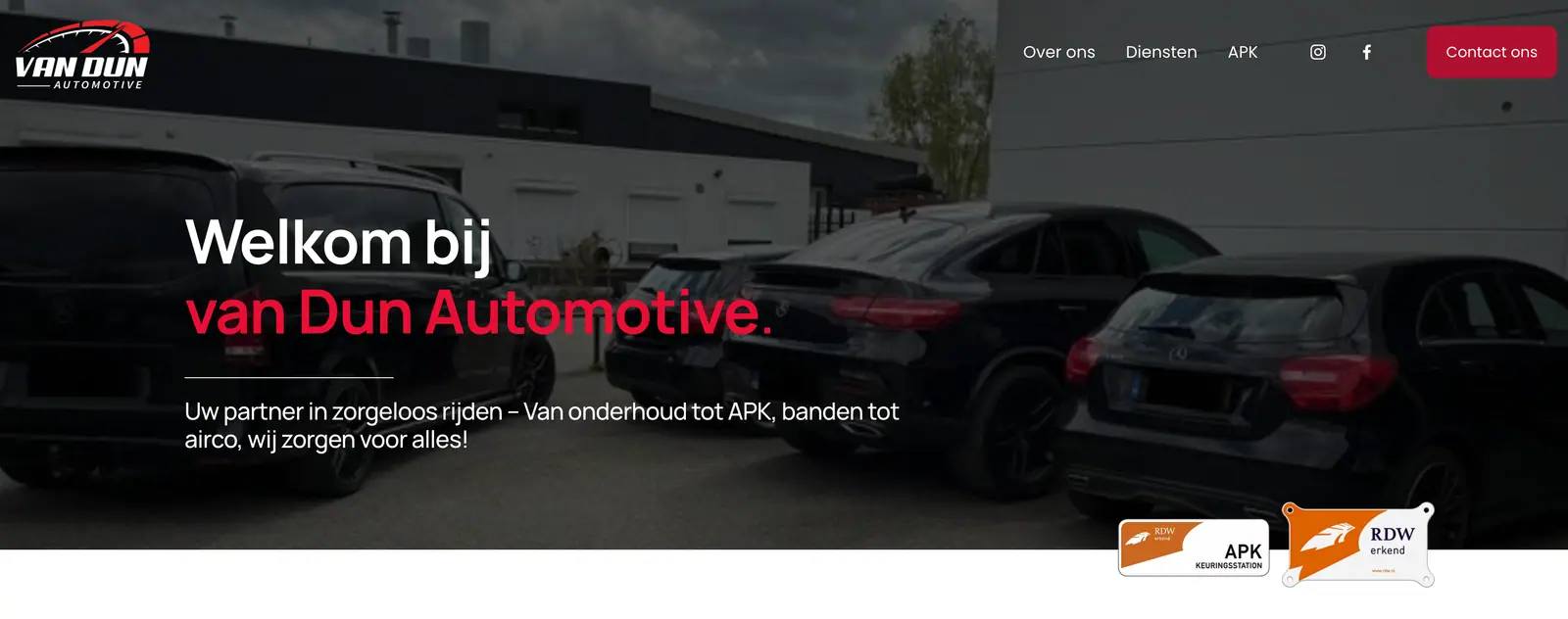 Van Dun Automotive: de nieuwe website in squarespace