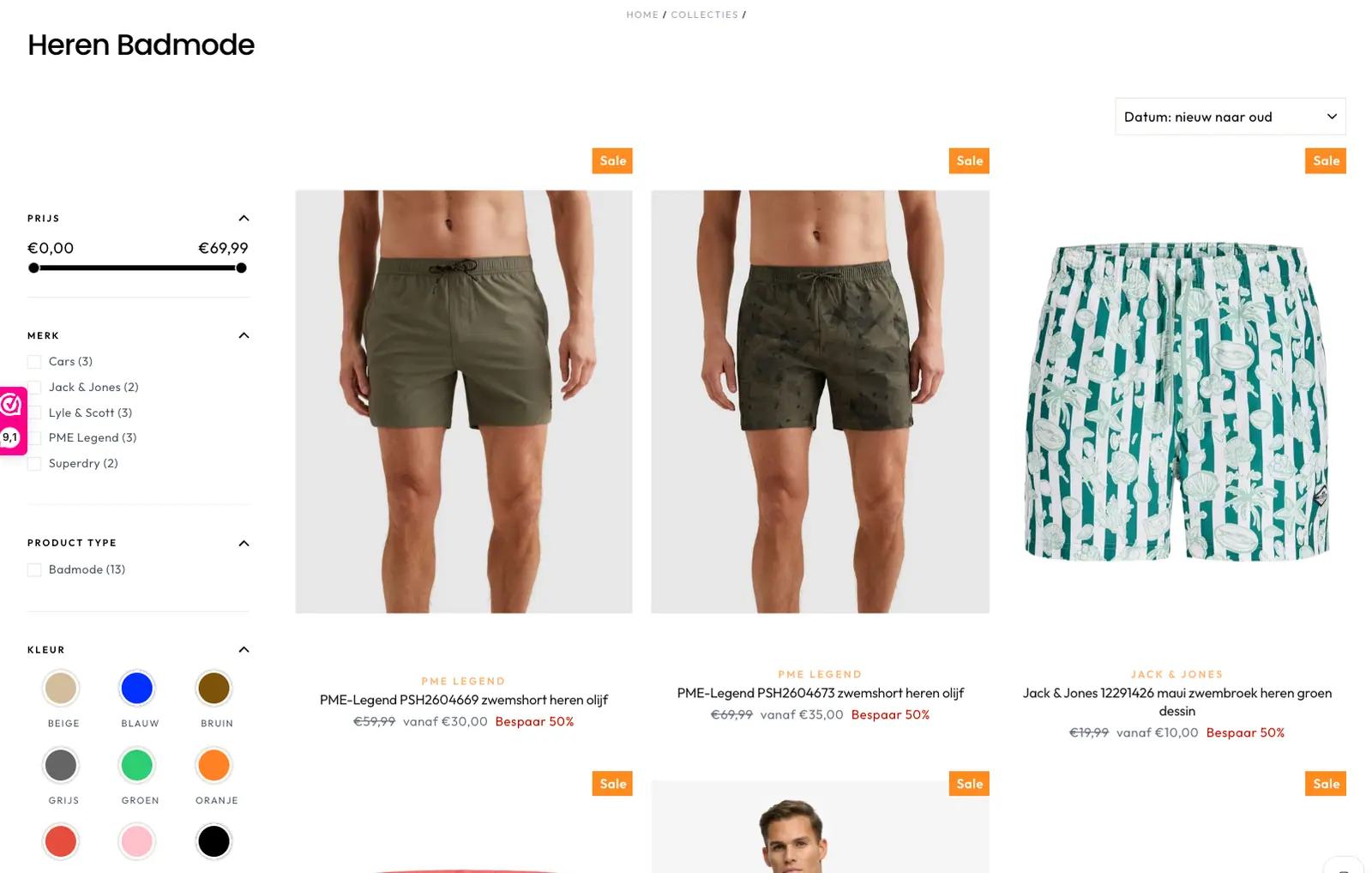 Nummer Zestien: detail van de shopify-webshop gekoppeld aan aca